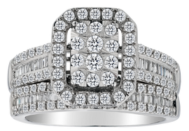 1.00 Carat of Diamonds Halo Ring Set, 10kt White Gold......................................NOW