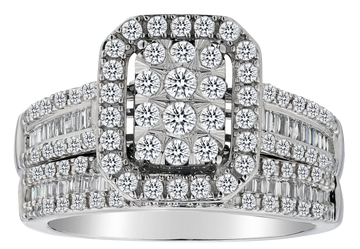 1.00 Carat of Diamonds Halo Ring Set, 10kt White Gold......................................NOW - Griffin Jewellery Designs