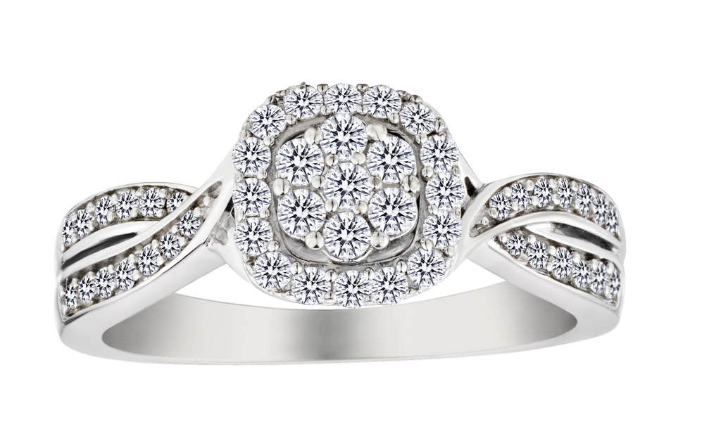 .50 Carat of Diamonds "Halo" Ring, Silver.....................NOW