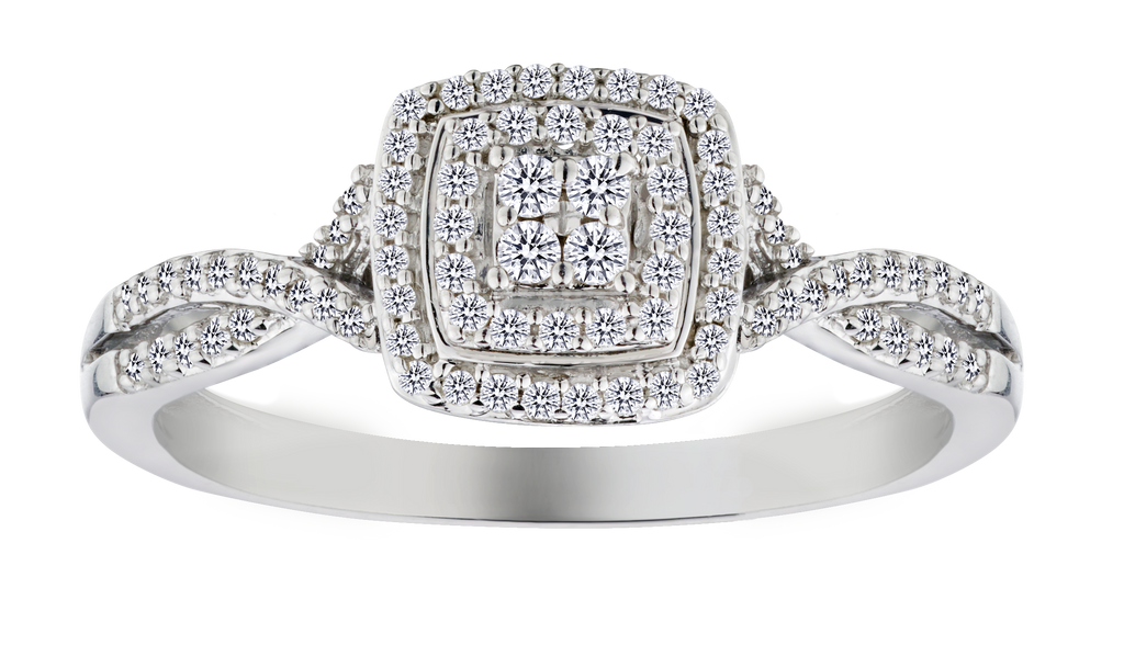 .25 Carat of Diamonds & Amethyst Accent Ring, Sterling Silver.....................NOW