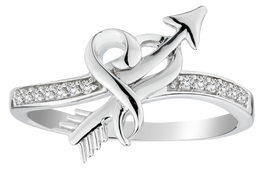 .11 Carat of Diamonds "Cupid's Heart" Ring, Silver.....................NOW