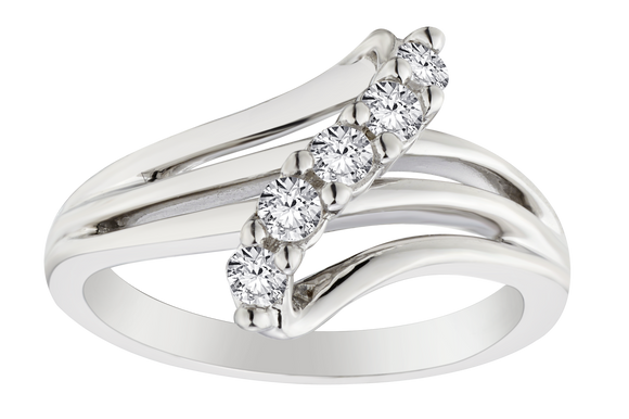 White Sapphire "Journey of Love" Ring, Silver......................NOW