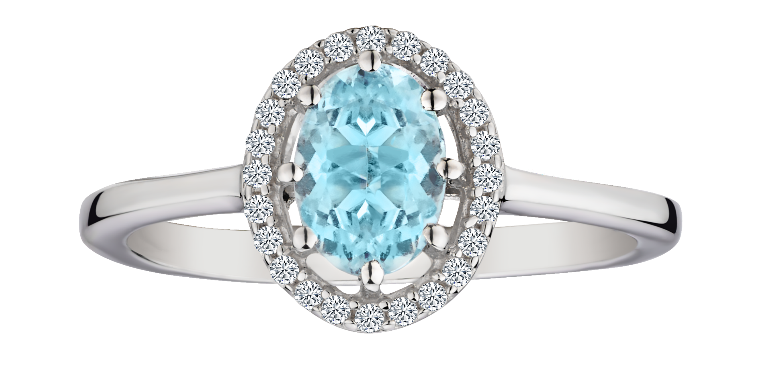 Genuine Aquamarine & Zircon Ring, Silver.....................NOW