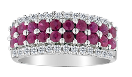 1.03 Carat Ruby & .43 Carat White Sapphire Ring, Sterling Silver. Gemstone Rings. Griffin Jewellery Designs