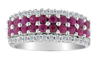 1.03 Carat Ruby & .43 Carat White Sapphire Ring, Sterling Silver. Gemstone Rings. Griffin Jewellery Designs