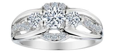 Created White Sapphire "Past, Present, Future" Ring, Silver.....................NOW