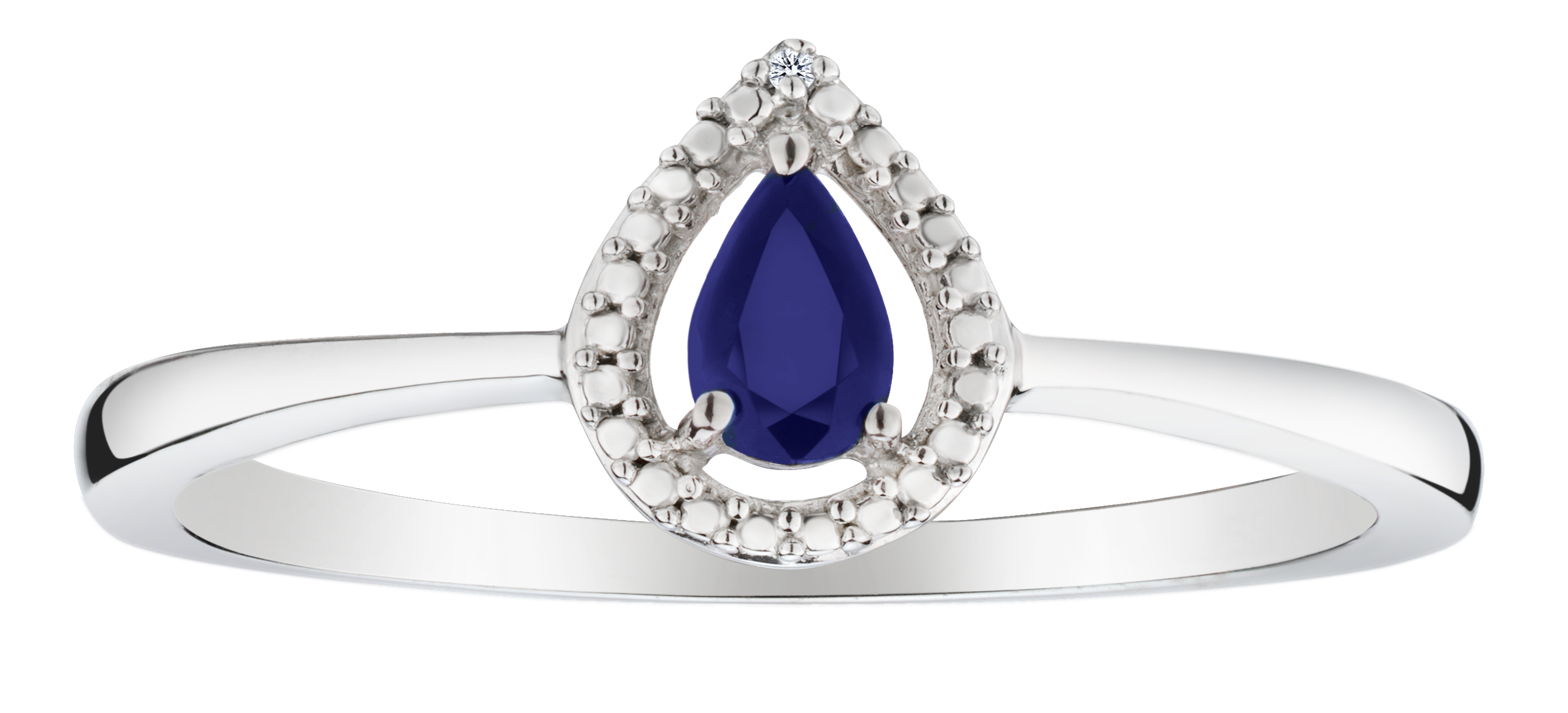 Genuine Blue Sapphire & Diamonds Halo Ring, Silver.....................NOW