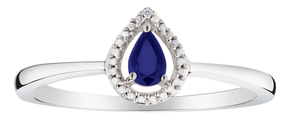 Genuine Blue Sapphire & Diamonds Halo Ring, Silver.....................NOW