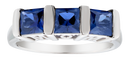 2.00 Carat of Blue Sapphire "Mom" Past, Present, Future Ring, Silver.....................NOW-1