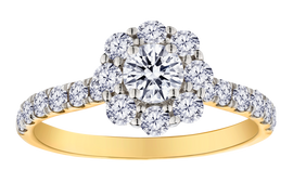 1.25 Carat of Lab Grown Diamonds Halo Engagement Ring, 10kt Two Tone Gold.....................NOW - Griffin Jewellery Designs