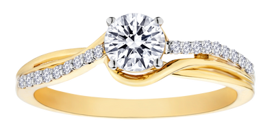 .50 Carat of Lab Grown Diamonds "Brilliant" Cut Ring, 10kt Yellow Gold.....................NOW