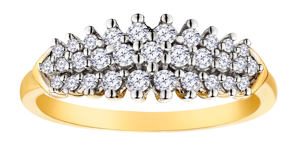 .33 Carat of Lab Grown Diamonds Cluster Ring, 10kt Yellow Gold.....................NOW
