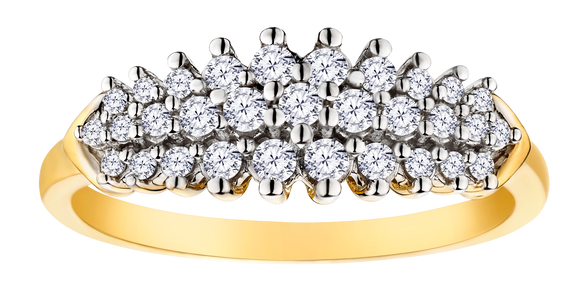 .33 Carat of Lab Grown Diamonds Cluster Ring, 10kt Yellow Gold.....................NOW - Griffin Jewellery Designs