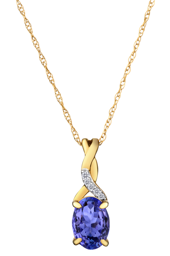 Genuine Tanzanite and Diamonds Set, 10kt Yellow Gold.....................NOW