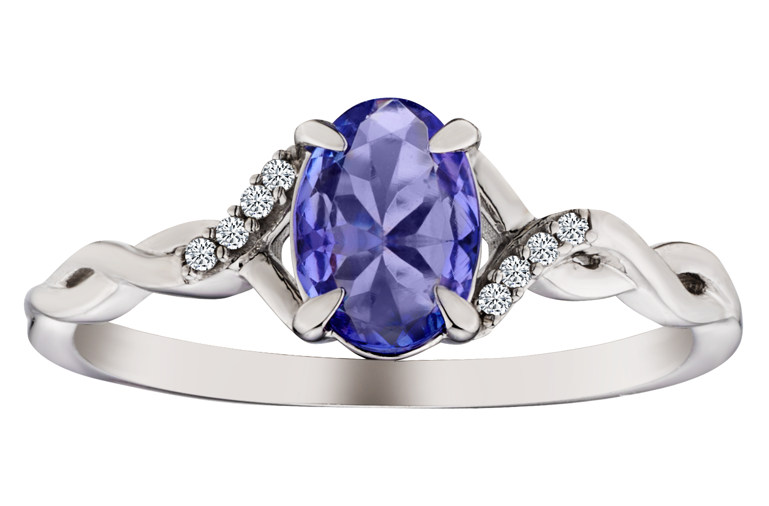 2.47 Carats of Genuine Tanzanite and Diamonds Set, 10kt White Gold.....................NOW