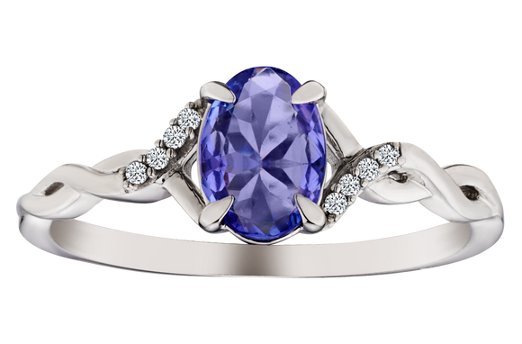 Genuine Tanzanite and Diamonds Set, 10kt White Gold.....................NOW