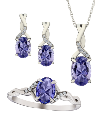 Genuine Tanzanite and Diamonds Set, 10kt White Gold.....................NOW - Griffin Jewellery Designs