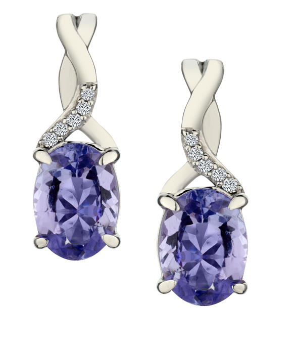 Genuine Tanzanite and Diamonds Set, 10kt White Gold.....................NOW