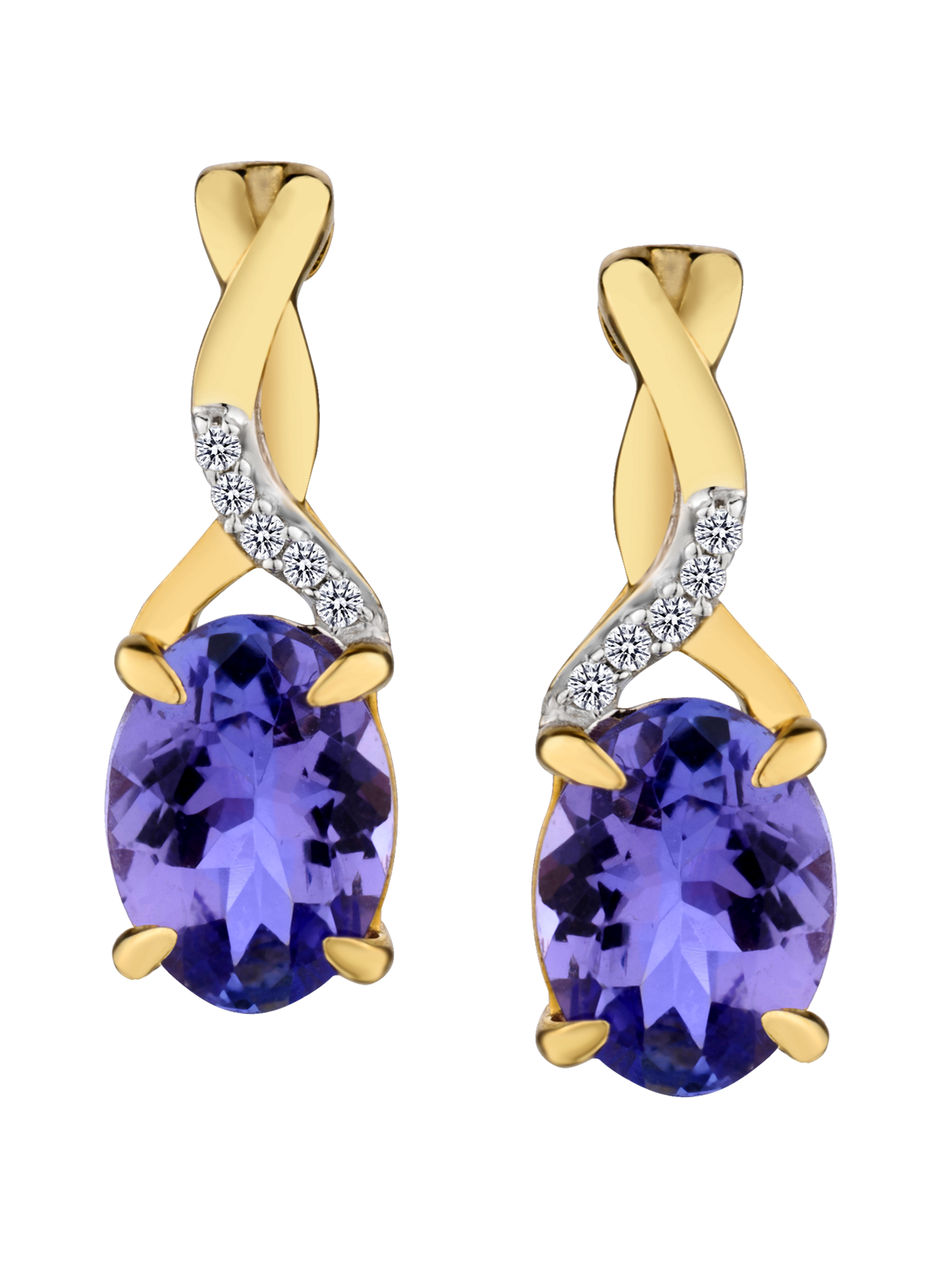 Genuine Tanzanite and Diamonds Set, 10kt Yellow Gold.....................NOW