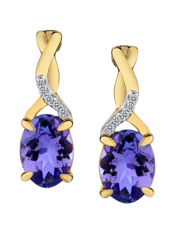 Genuine Tanzanite and Diamonds Set, 10kt Yellow Gold.....................NOW
