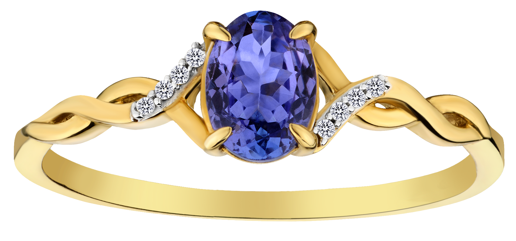 Genuine Tanzanite and Diamonds Set, 10kt Yellow Gold.....................NOW