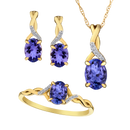 Genuine Tanzanite and Diamonds Set, 10kt Yellow Gold.....................NOW-1