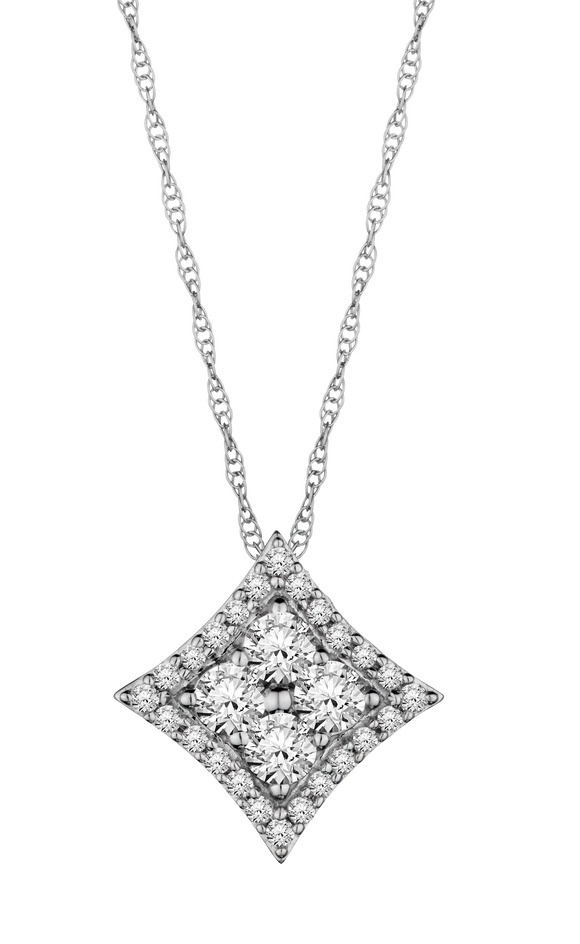 1.00 Carat of Diamonds Earrings & Pendant Set, 10kt White Gold.....................NOW