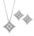 1.00 Carat of Diamonds Earrings & Pendant Set, 10kt White Gold.....................NOW-1