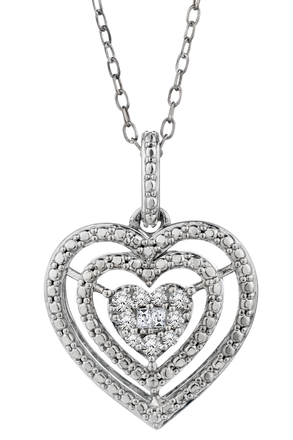 .33 Carat of Diamonds Heart Earrings and Pendant Set, Silver.....................NOW