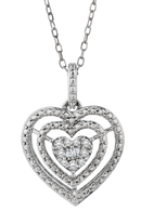 .33 Carat of Diamonds Heart Earrings and Pendant Set, Silver.....................NOW-2
