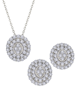 3.00 Carat Of Lab Grown Diamonds Set, Silver