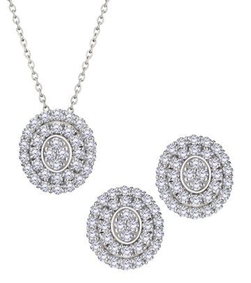 3.00 Carat Of Lab Grown Diamonds Set, Silver.....................NOW