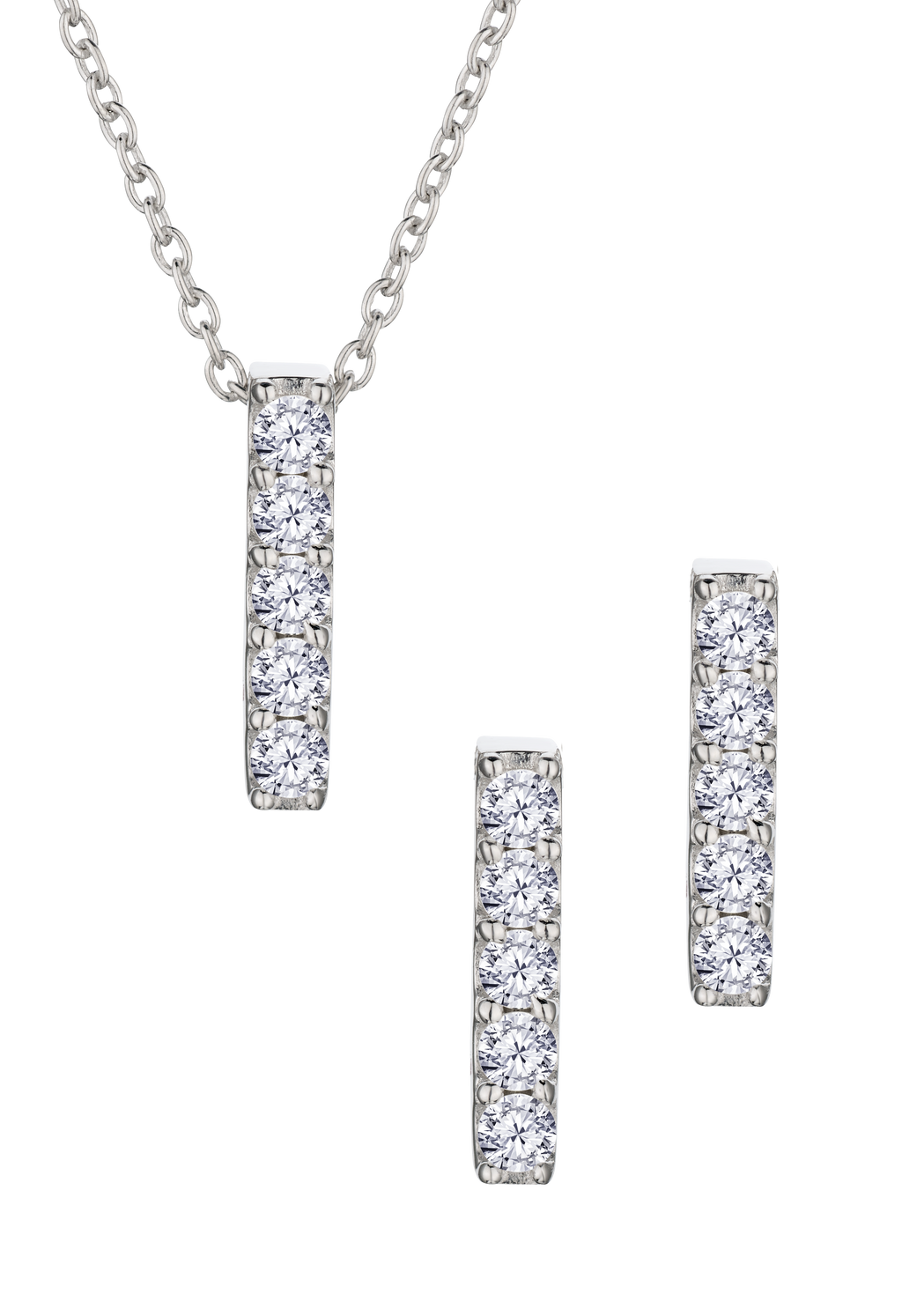 .75 Carat of Lab Grown Diamonds "Icicles" Set, Sterling Silver.....................NOW