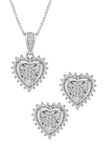 .25 Carat of Lab Grown Diamonds Heart Set, Sterling Silver.....................NOW - Griffin Jewellery Designs