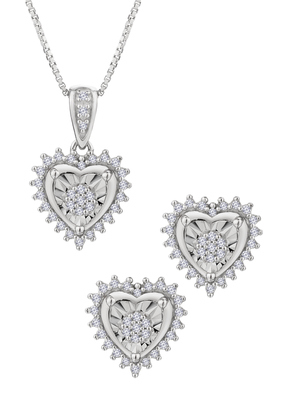 .25 Carat of Lab Grown Diamonds Heart Set, Sterling Silver.....................NOW - Griffin Jewellery Designs