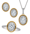 Created White Sapphire Ring, Earring, & Necklace Set, Silver.....................NOW-1