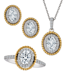 Created White Sapphire Ring, Earring, & Necklace Set, Silver.....................NOW