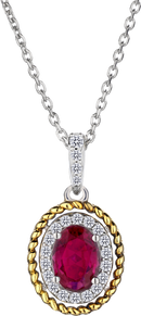 Created Ruby Ring, Earring, & Necklace Set, Silver.....................NOW-4