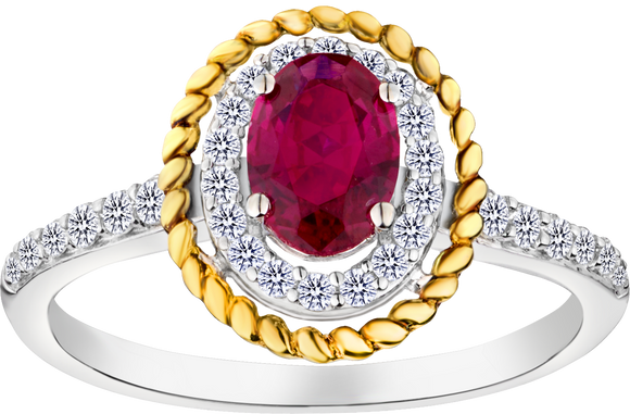 Created Ruby Ring, Earring, & Necklace Set, Silver.....................NOW