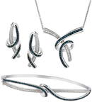 .18 Carat of Blue & White Diamond Set, Silver.....................NOW-1