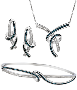 .18 Carat of Blue & White Diamond Set, Silver.....................NOW