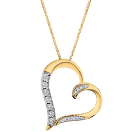 .12 Carat Of Lab Grown Diamonds Heart Pendant, Silver (Yellow Gold Plated).....................NOW