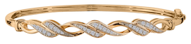 .25 Carat of Diamond Bangle, 10kt Yellow Gold.......................NOW