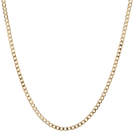Hollow Curb Chain 18",  10kt Yellow Gold. Necklaces and Pendants. Griffin Jewellery Designs. 