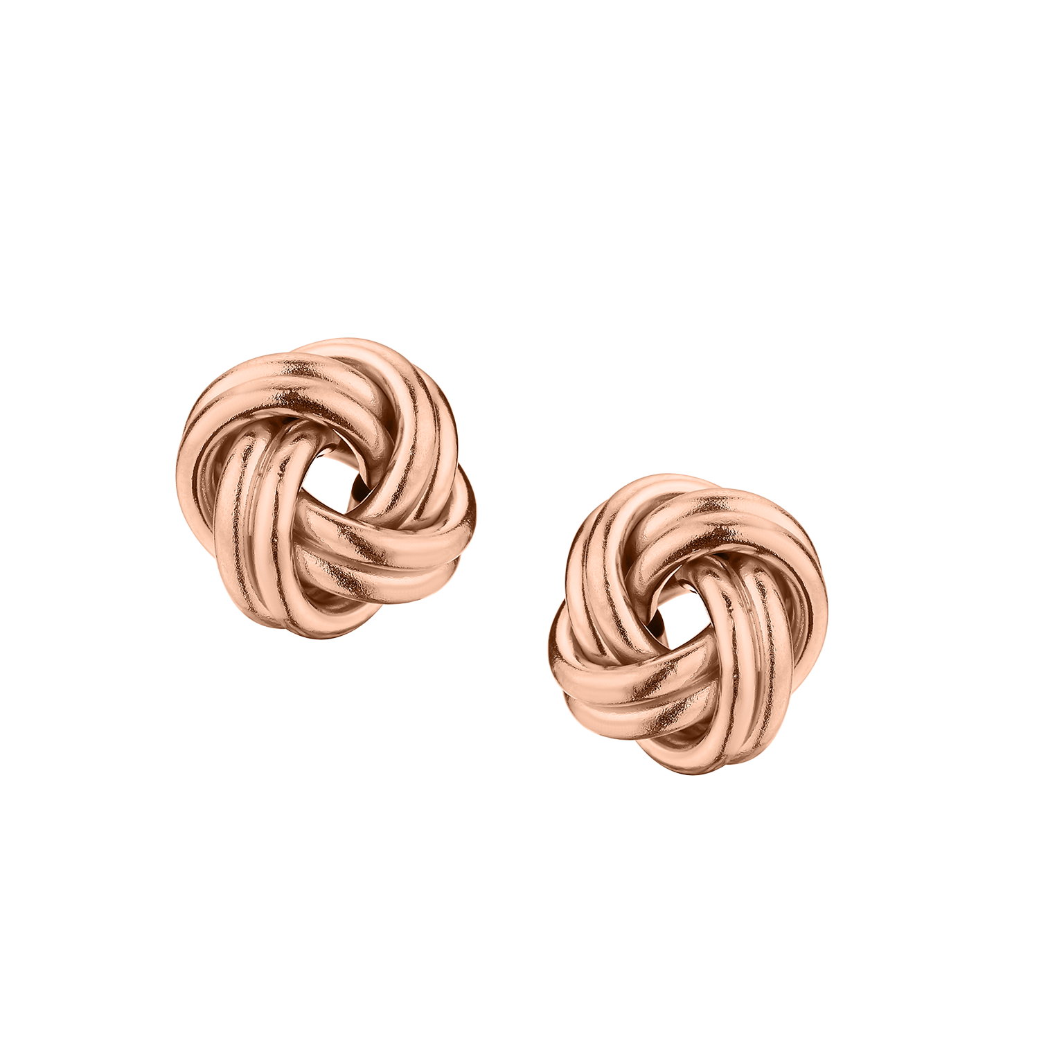 10kt ROSE GOLD, LARGE LOVE KNOT STUD EARRINGS.............NOW