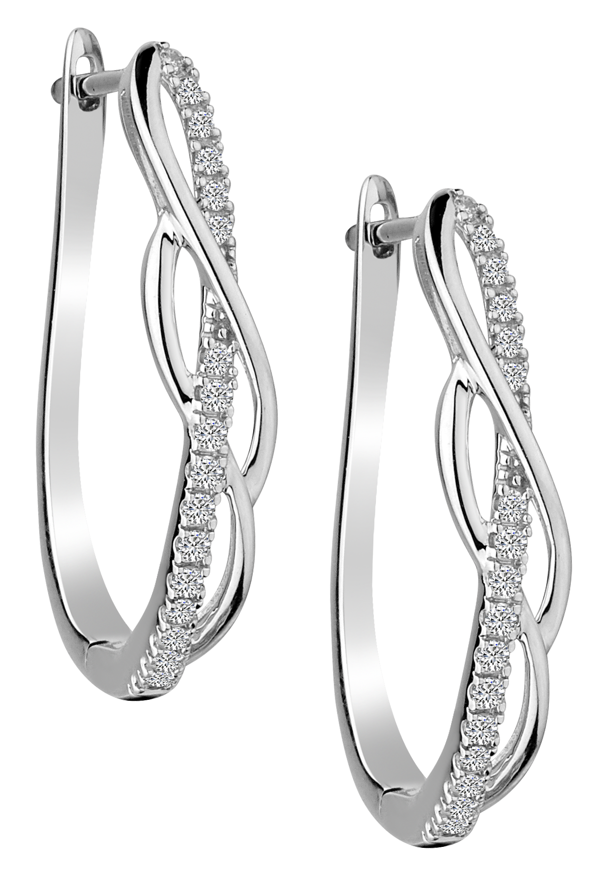 .25 Carat Diamond Hoop Earrings,  10kt White Gold. Hoops. Hoop Earrings. Griffin Jewellery Designs