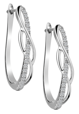 .25 Carat Diamond Hoop Earrings,  10kt White Gold. Hoops. Hoop Earrings. Griffin Jewellery Designs