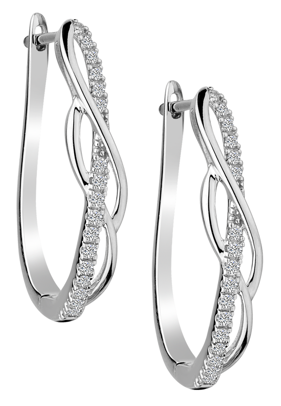 .25 Carat Diamond Hoop Earrings,  10kt White Gold. Hoops. Hoop Earrings. Griffin Jewellery Designs