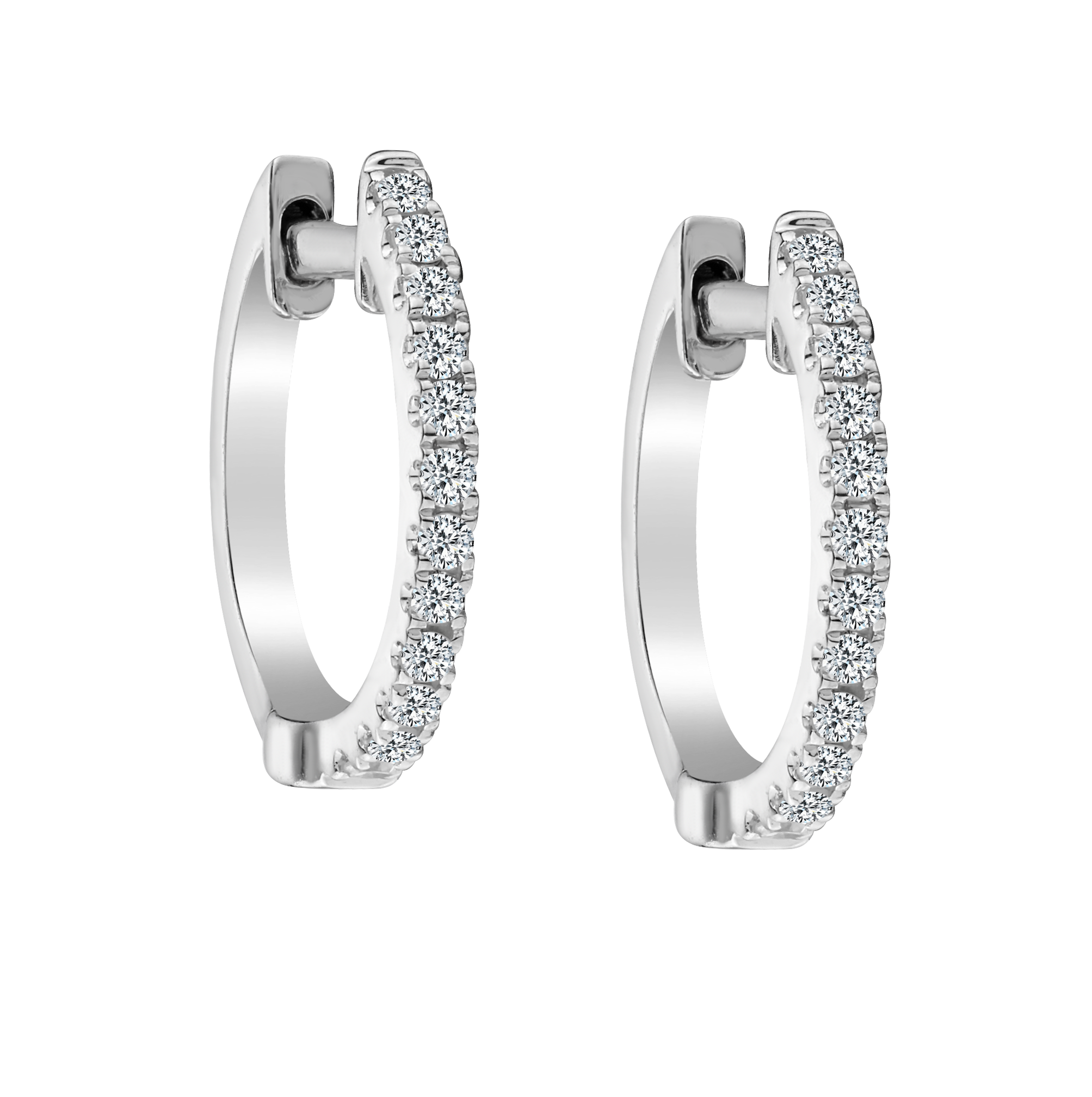 .17 Carat Diamond Hoop Earrings, 14kt White Gold. Hoops. Hoop Earrings. Griffin Jewellery Designs