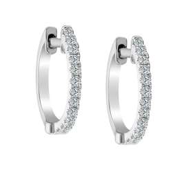 .17 Carat Diamond Hoop Earrings, 14kt White Gold. Hoops. Hoop Earrings. Griffin Jewellery Designs